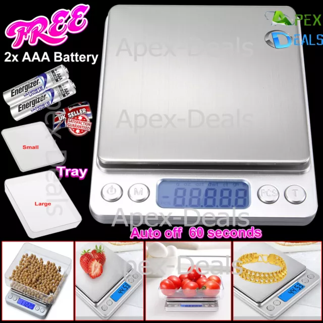 0.01g-500g Digital Electronic Kitchen LCD Weighing Scale Pocket Food Jewellery