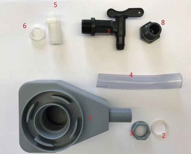 Kit di tubo connettore per cisterna per gocciolatoio, kit di collegamento per cisterna da 20mm per unire 2 cisterne, barili per la pioggia, serbatoi d'acqua - 1M tubo flessibile di collegamento per