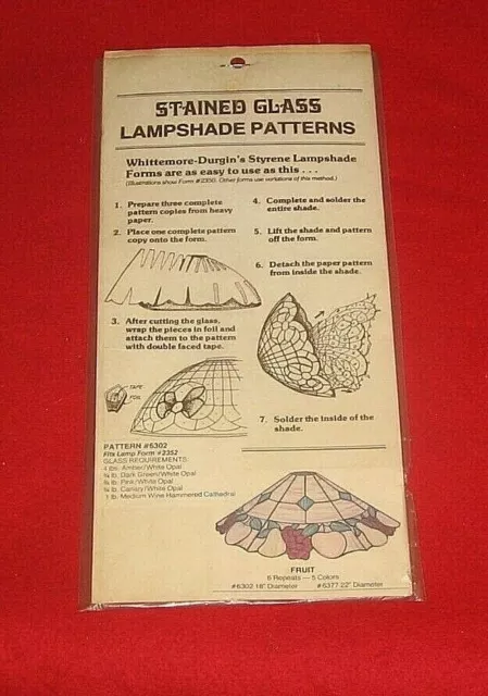 Tiffany-Lampenschirmvorlagen , Whittemore-Durgin , Pattern , Nr. 6302 FRUIT