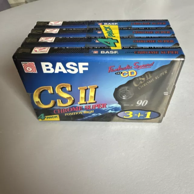 4 Cassettes BASF Chrome Super Cs II 90 Audio Cassette Tape