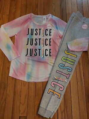 NWT Girls Justice Smarties Candy Top/Joggers Size 7 8 10 12 14