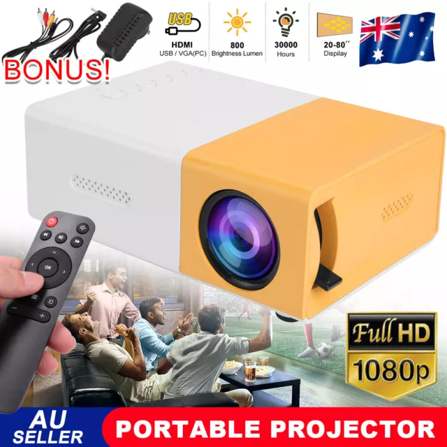 Mini Projector LED HD 1080P Home Cinema Portable Home Movie Theater Projector
