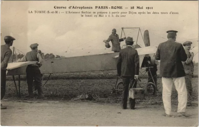PC CPA AVIATION, LA TOMBE, L'AVIATEUR BATHIAT, Vintage Postcard (b24117)
