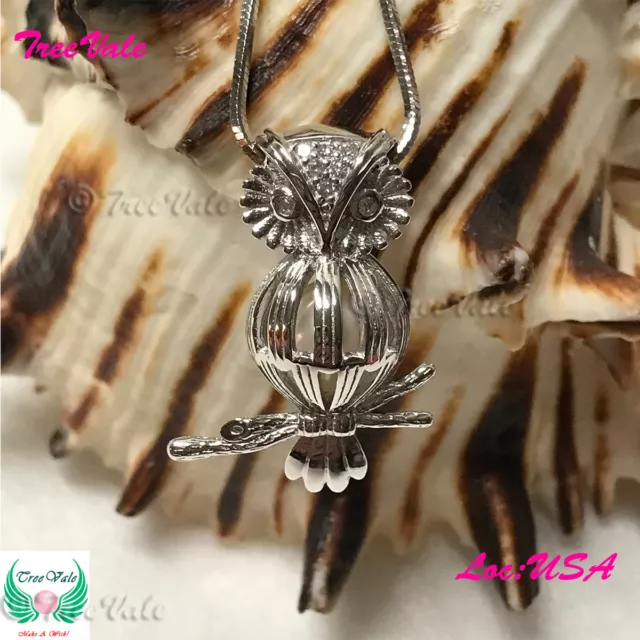 Mechanical Owl - 925 Sterling Silver - Locket Pearl Cage Pendant - Hold 6-10mm 2