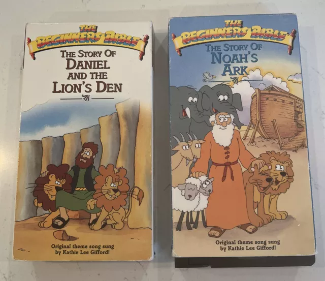 THE BEGINNERS BIBLE VHS 2 Tape Lot Noah’s Ark & Daniel and the Lion’s ...