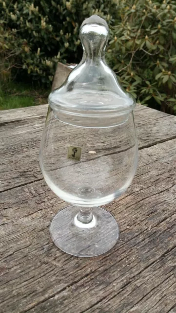 Die Glas Schatulle Bonboniere Deckel Trüffel Dose 70er Jahre Vintage original