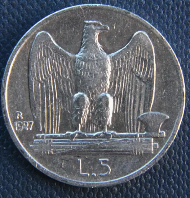 Italy, 5 Lire, 1927-R, Silver coin