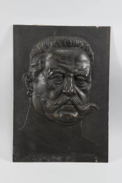 P15B33- Eisenguss Relief Generalfeldmarschal von Hindenburg, Anf. 20.Jh.