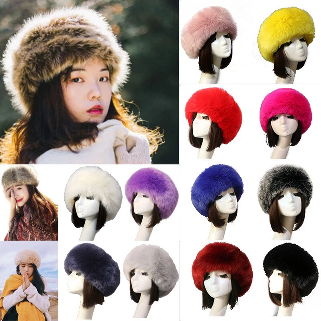 Femmes Hiver Russe Moelleux Fausse Fourrure Bandeau Chapeau Épais Oreille #