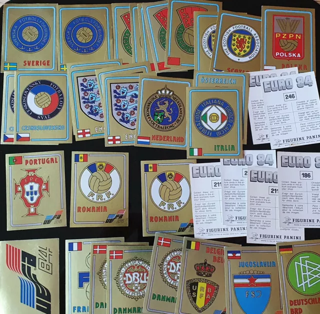 Panini EM EK EC 1984 Euro France 84, pick 1 badge sticker/1 Wappen auswählen