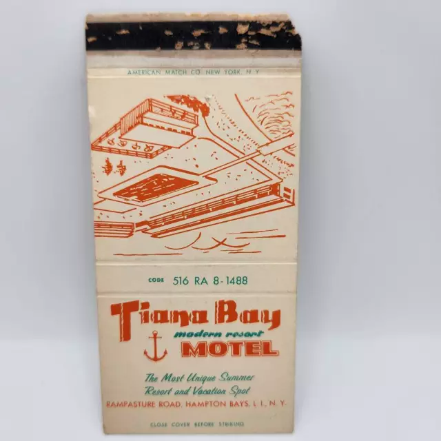 Vintage Matchbook Tiana Bay Modern Resort Motel Rampasture Rd Hampton Bays Long