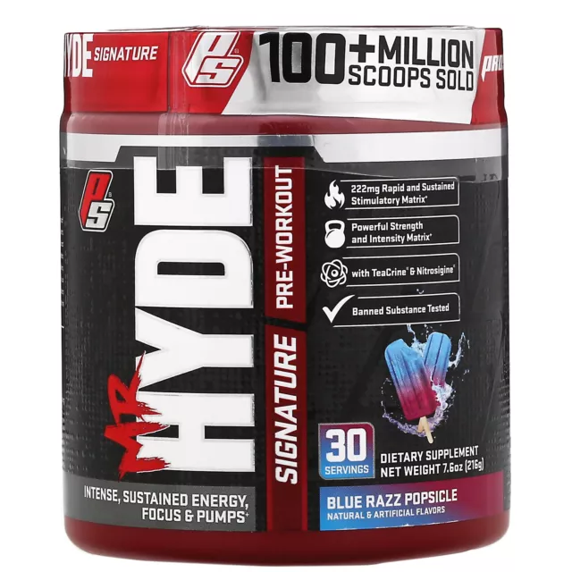 ProSupps  Mr. Hyde, Signature Pre Workout  Blue Razz Popsicle  216 g  30 Serves