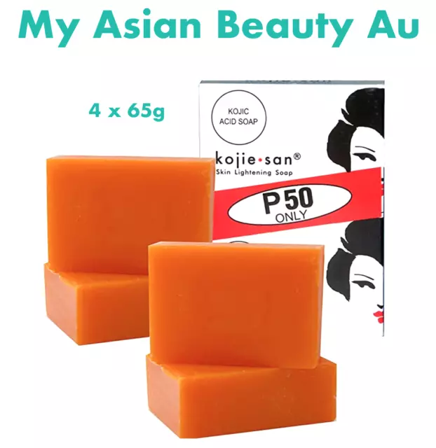 Kojie San kojic Acid Soap Bars /Skin Lightening / Whitening 4 x 65g - No box