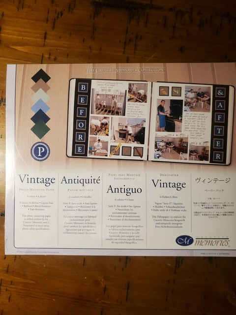 Papel de montaje fotográfico vintage 6 colores 6 hojas recuerdos creativos