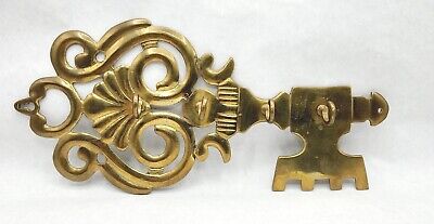Vintage Wall Mount Key Holder Brass 5 Hooks 12" x 6" Decorative Home Decor India