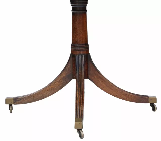 Antique very large fine quality mahogany extending dining table double pedestal 2