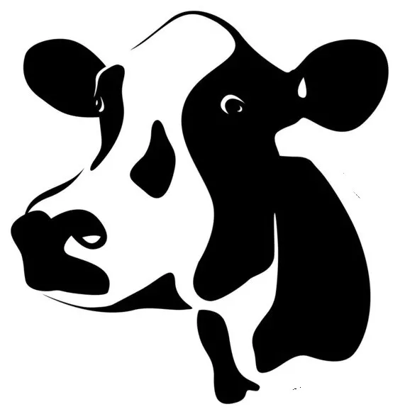 dairy cow head decal farm vinyl wall art sticker graphic car van bonnet window