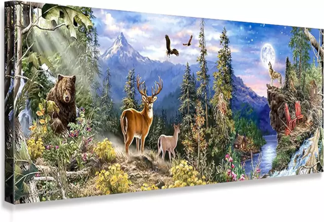 YALKIN 5D Diamond Painting Kits for Adults (35.4X11.8Inch) DIY Large Forest Full