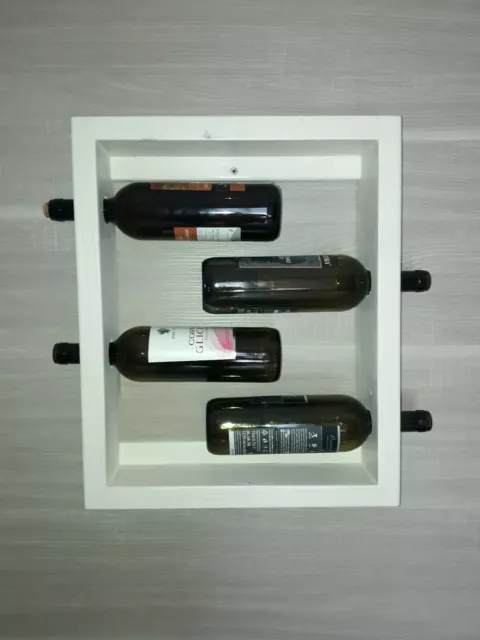 Cantinetta Vino portabottiglie da parete in legno 4 posti reggi bottiglie