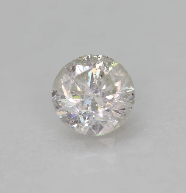 Certified 0.64 Carat F SI2 Round Brilliant Enhanced Natural Loose Diamond 5.4mm