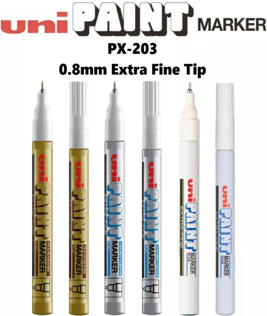 Uni Paint Marker Pen PX-203 Extra Fine Liner 0.8mm Line Metal Glass Wood