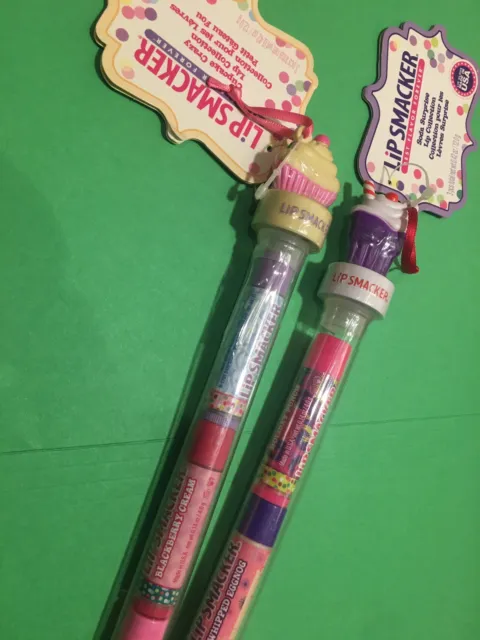 2 HTF Bonne Bell Lip Smacker Balm Collectible Tubes Cupcake Crazy Soda Surprise