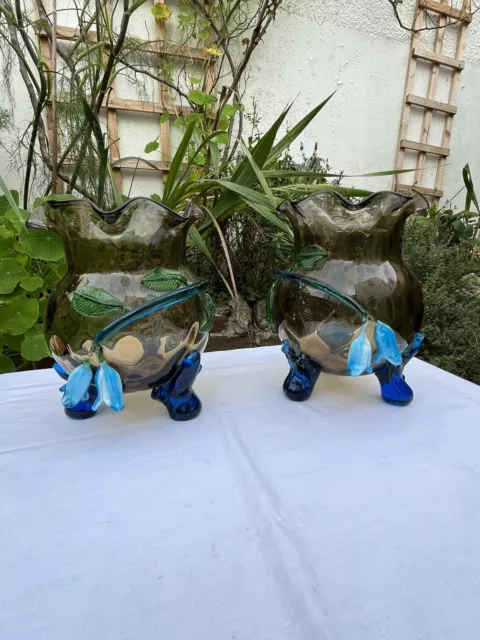 A Pair Of Large Stunning Harrach Mantle Vases