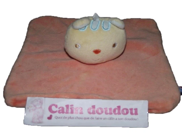 Doudou Sucre d'orge Ours Orange chat carre  plat