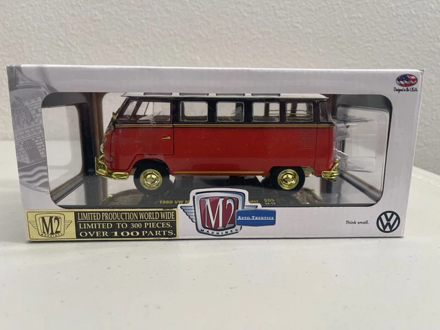 1958 Volkswagen Microbus 15 Window U.S.A. Model With Travel Trailer PAN Am Limited Edition 3000 Pieces Worldwide 1 64 Diecast Car M2 Machines