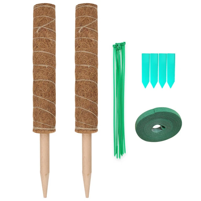 Pflanzstab Kokos 2 Stück Rankhilfe Rankstab Moosstab Kokosstab Ø 4.8cm 2er Set