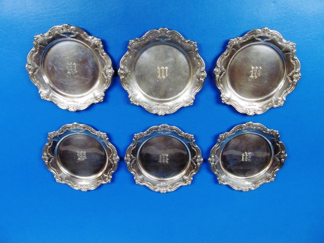 Set OF Six (6) Chantilly-Duchess By Gorham Sterling Silver Bread Plates. 6 1/4"D