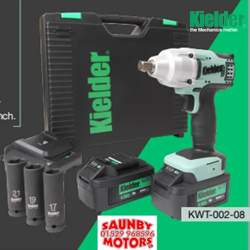 Kielder KWT-002-08 Cordless 1/2" Impact Wrench 18v With Two 4.0Ah Batteries