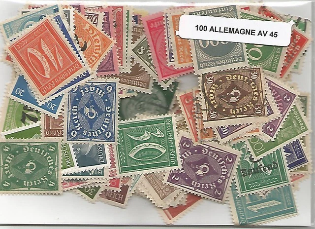 Lot 100 timbres d'Allemagne avant 1945
