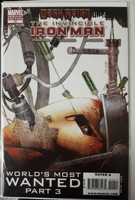 Invincible Iron Man #10C, '09, Salvador Larroca 1:4 Secret Retailer Variant, Nm