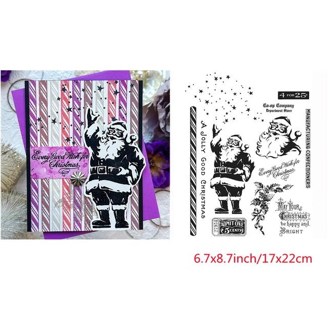 Santa Claus Jolly Holiday Clear Stamp for DIY Embossing Scrapbooking Cards Craft