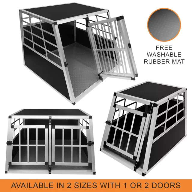 Pet Transport Cage Car Crate Aluminium Travel Box Dog Cat Puppy Carrier Kennel