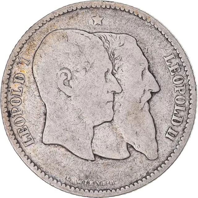 [#849386] Monnaie, Belgique, Leopold II, Franc, 1880, TB, Argent, KM:38