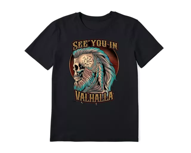 T-Shirt für Männer - Herren Sons of Odin Valhalla Wikinger Vikings Ragnar Wodan