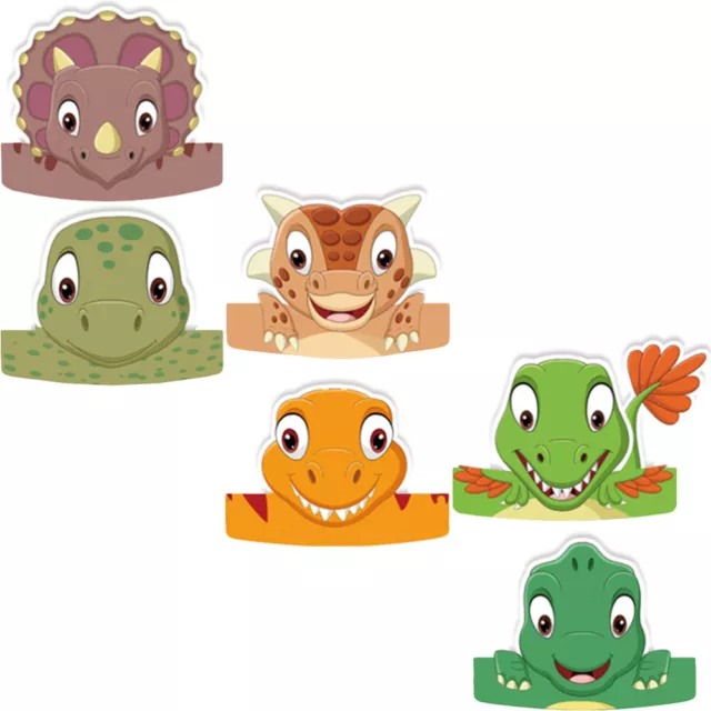 6 Pcs Kinderferienhüte Dinosaurier-Geburtstagsmütze Papierhut