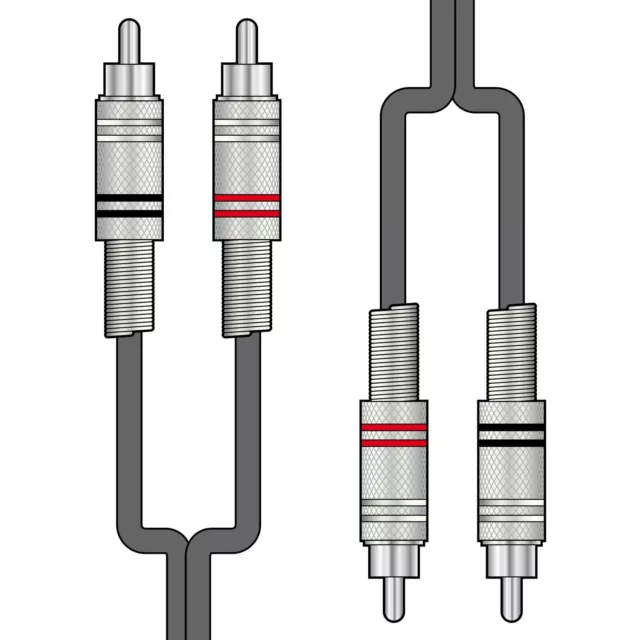 TangleFree SHIELDED RCA RedWhite Twin Phono Lead Audio Cable 3m