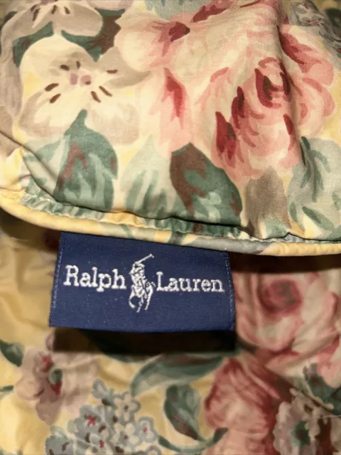 Vtg Ralph Lauren Twin Comforter Floral Sophie Brooke Yellow  Cotton USA