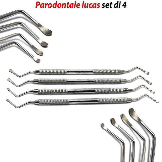 Curette Ossee Lucas Set Di 4 Per Chirurgia Parodontale - In Acciaio Inox, Strumenti Dentali Professionali Strumenti Odontoiatrici Professionali - Foto 8