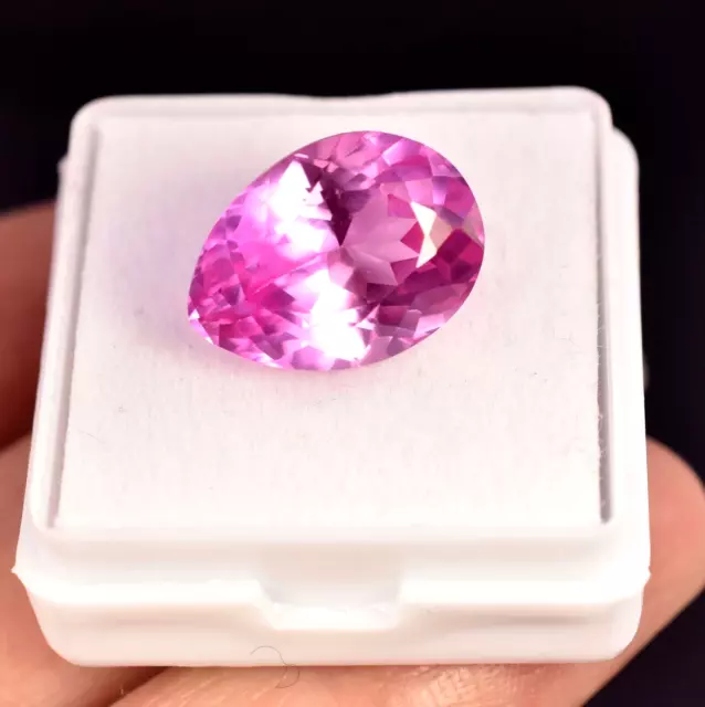 Flawless Natural Mogok Pink Ruby Pear Cut 11.00 Ct Certifié Pierre...