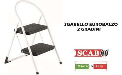 Scab Rudiano Sgabello Eurobalzo Telaio Bianco 2 Gradini SR873