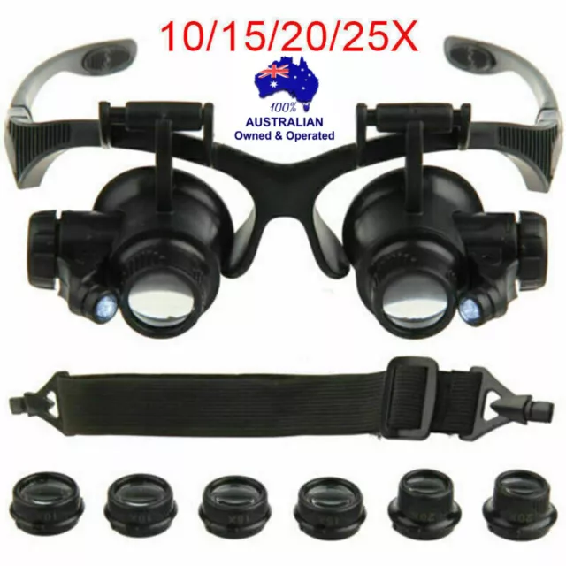 25X LED Magnifier Magnifying Eye Glass Loupe For Jeweler Watch Repair Kit Light