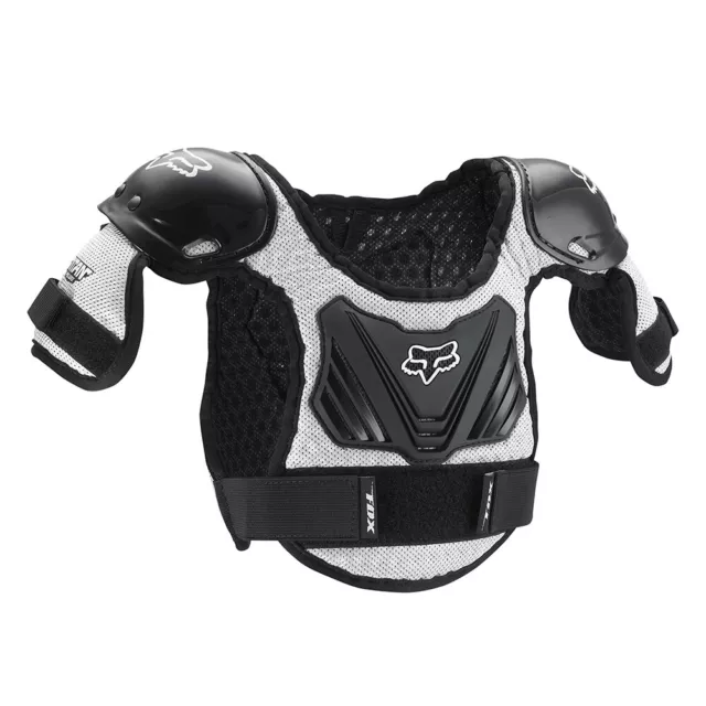 Fox Racing Youth Black/Silver Pee Wee R3 Roost Guard Chest Protector Motocross