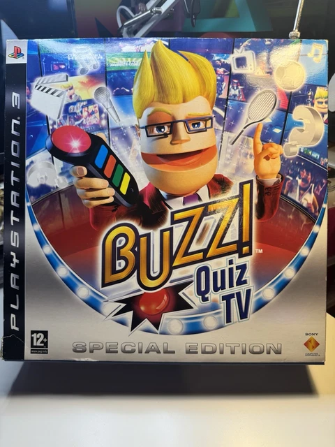BUZZ! QUIZ PS3 Wireless 4x Buzzers & USB Wireless Dongle + Quiz Tv Game ...