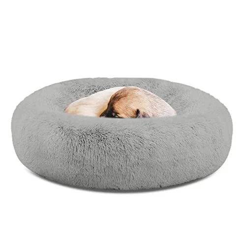 SAVFOX Plush Calming Dog Beds Donut Dog Bed for Small Dogs Medium Large & X-L...