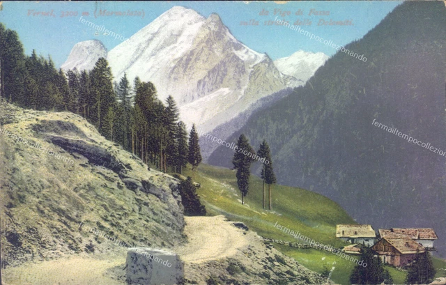 d722 cartolina vigo di fassa 1924 provincia di trento