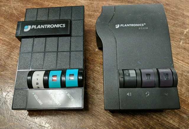 Plantronics Vista M10 + M12 Headset Amplifier Base For VOIP USED TESTED WORKING